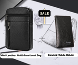 Leather Offer 2 Pieces (Multi-Functional bag + Cards holder)