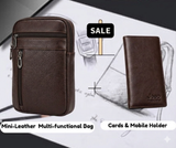 Leather Offer 2 Pieces (Multi-Functional bag + Cards holder)