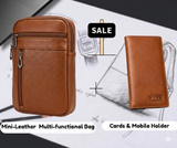 Leather Offer 2 Pieces (Multi-Functional bag + Cards holder)